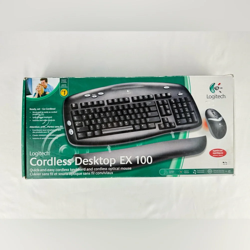 NWT Logitech Desktop EX 100 with Mouse and Arm Rest